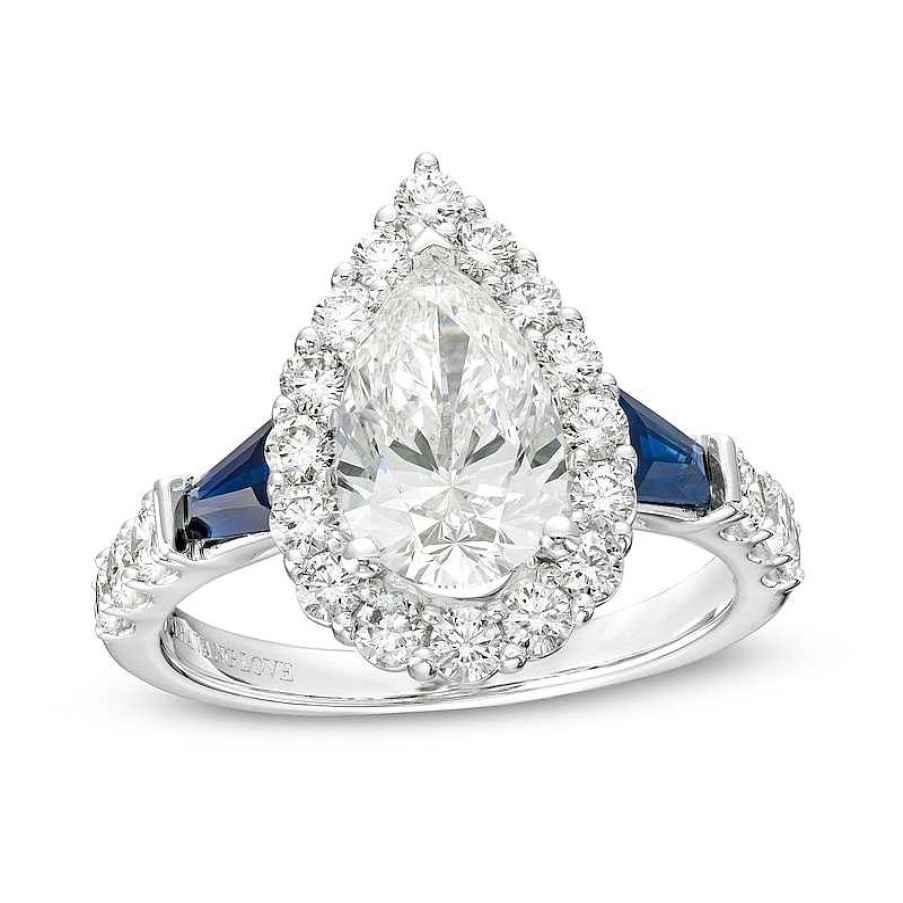 Zales True Lab-Created Diamonds By Vera Wang Love 2-1/6 Ct. T.W. Pear-Shaped Frame Engagement Ring In 14K White Gold (F/Vs2) Rings