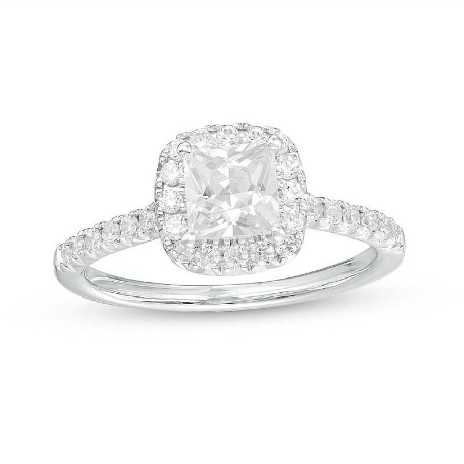 Zales 1-1/3 Ct. T.W. Certified Princess-Cut Lab-Created Diamond Frame Engagement Ring In 14K White Gold (F/Vs2) Rings