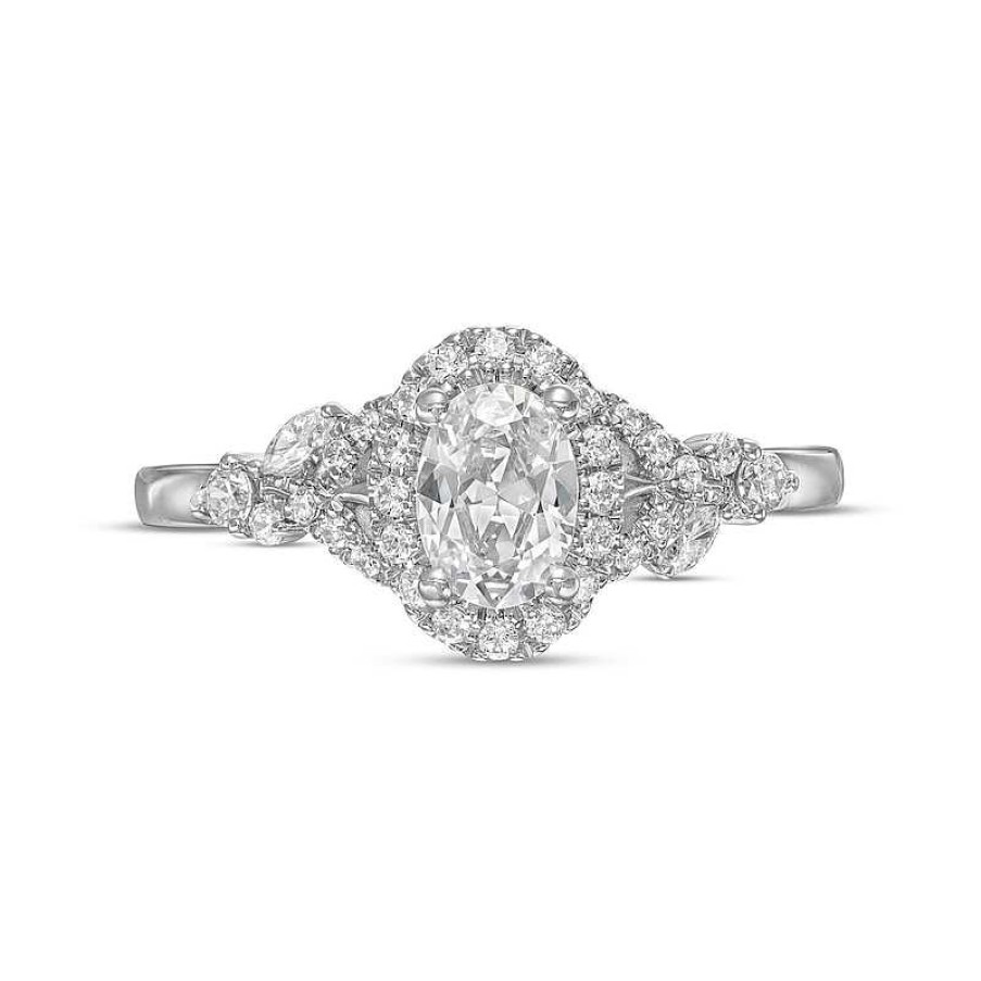 Zales Vera Wang Love Collection 3/4 Ct. T.W. Oval Diamond Frame Engagement Ring In 14K White Gold Rings