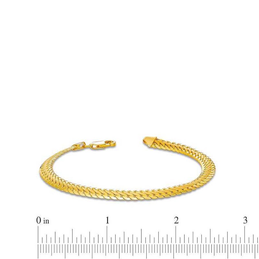 Zales Made In Italy 5.3Mm Satin S-Link Chain Bracelet In Hollow 14K Gold - 7.5" Bracelets