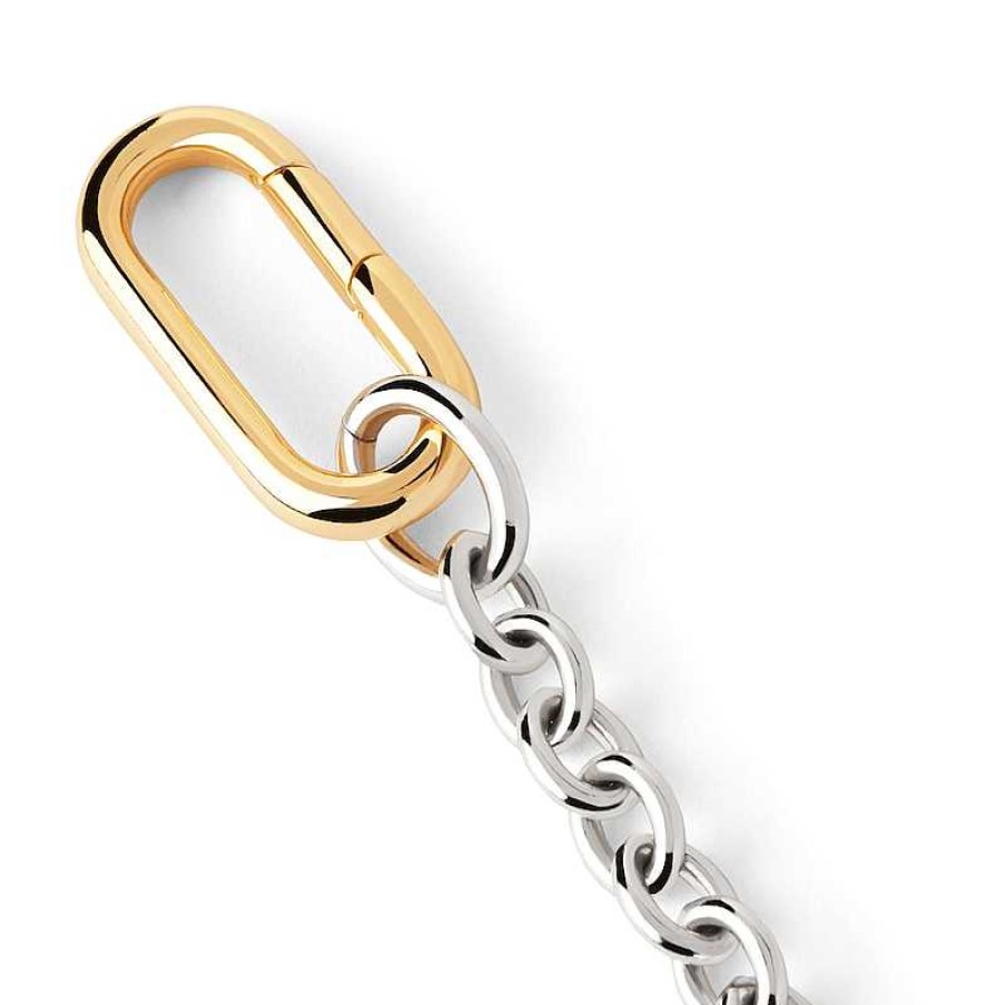 Zales Pdpaola At Zales Interlocking Paperclip Cable Chain Bracelet In Brass And 18K Gold Plate Bracelets