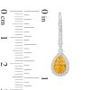 Zales Pear-Shaped Citrine And White Lab-Created Sapphire Frame Drop Earrings In Sterling Silver Earrings