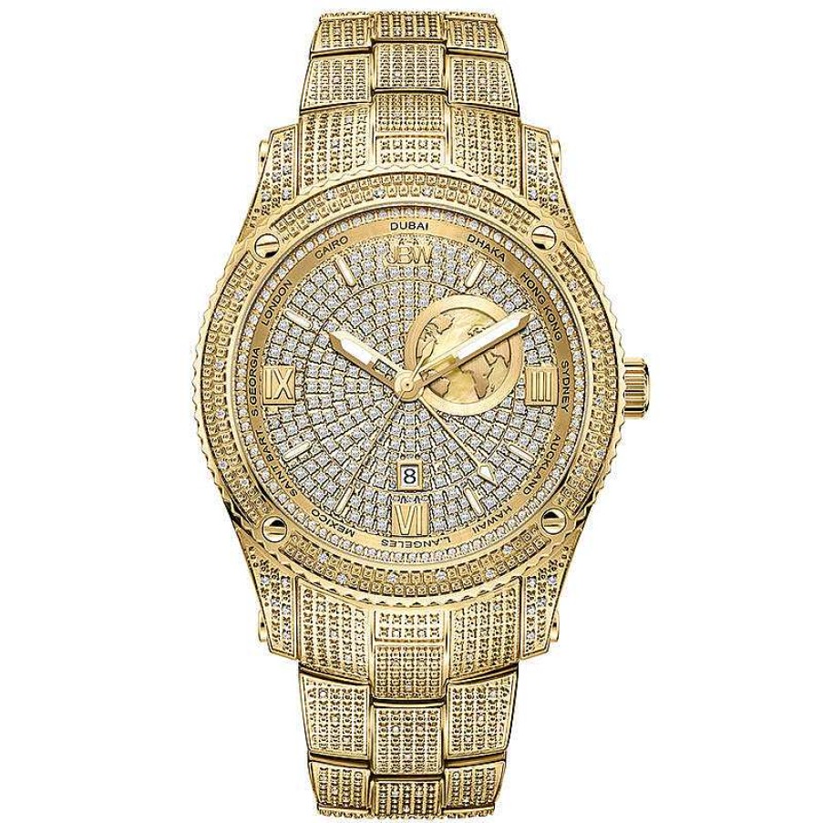 JBW Men'S Jbw Jet Setter 1 Ct. T.W. Diamond 18K Gold Plate Watch (Model: J6370A) Watches