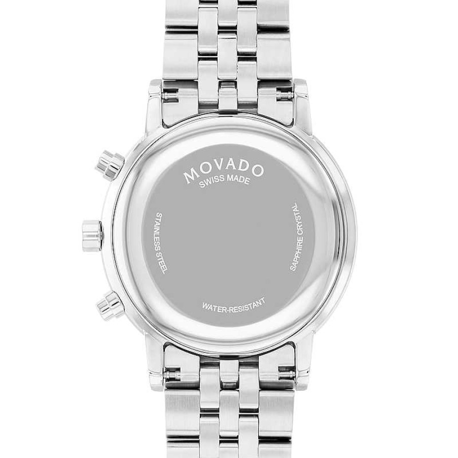 Movado Men'S Movado Museum® Classic Chronograph Watch With Black Dial And Date Window (Model: 0607776) Watches