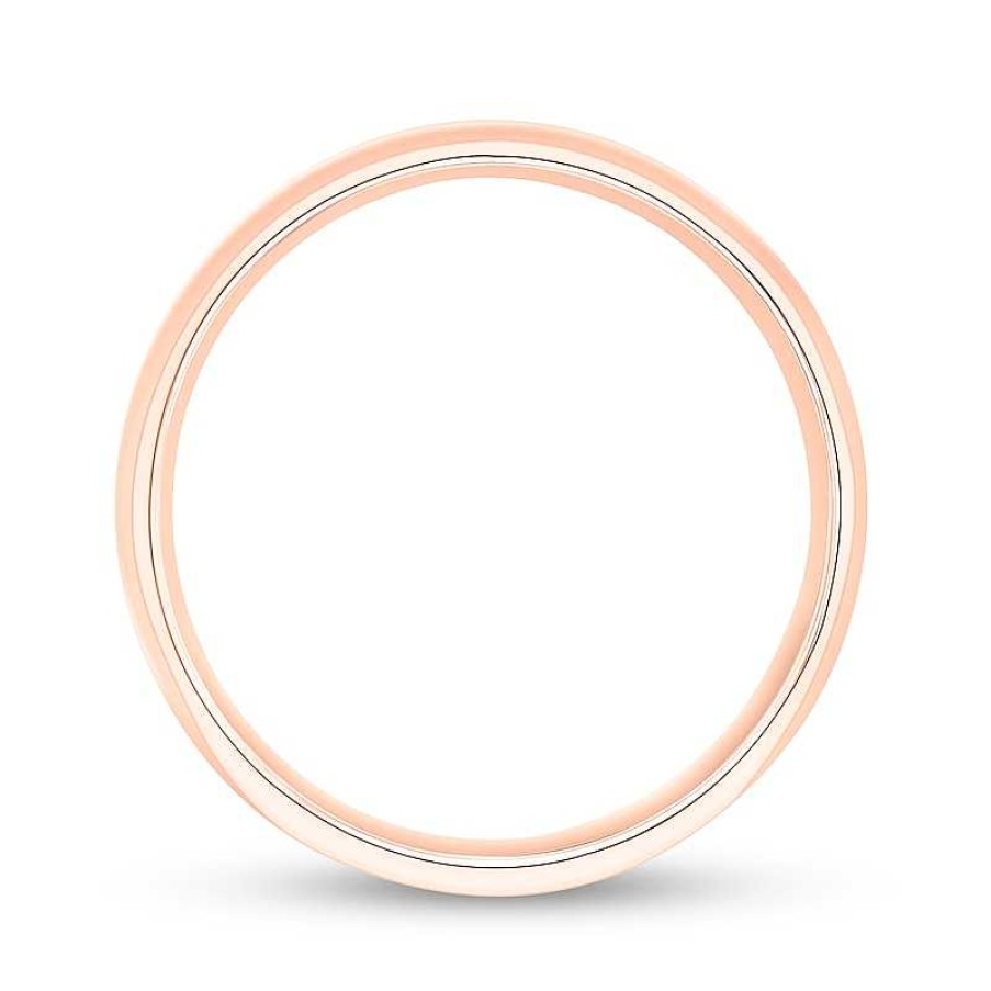 Zales Men'S 6.0Mm Engravable Low Dome Comfort-Fit Wedding Band In 10K Rose Gold (1 Line) Rings