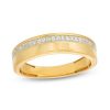 Zales Men'S 1/4 Ct. T.W. Diamond Wedding Band In 10K Gold Rings