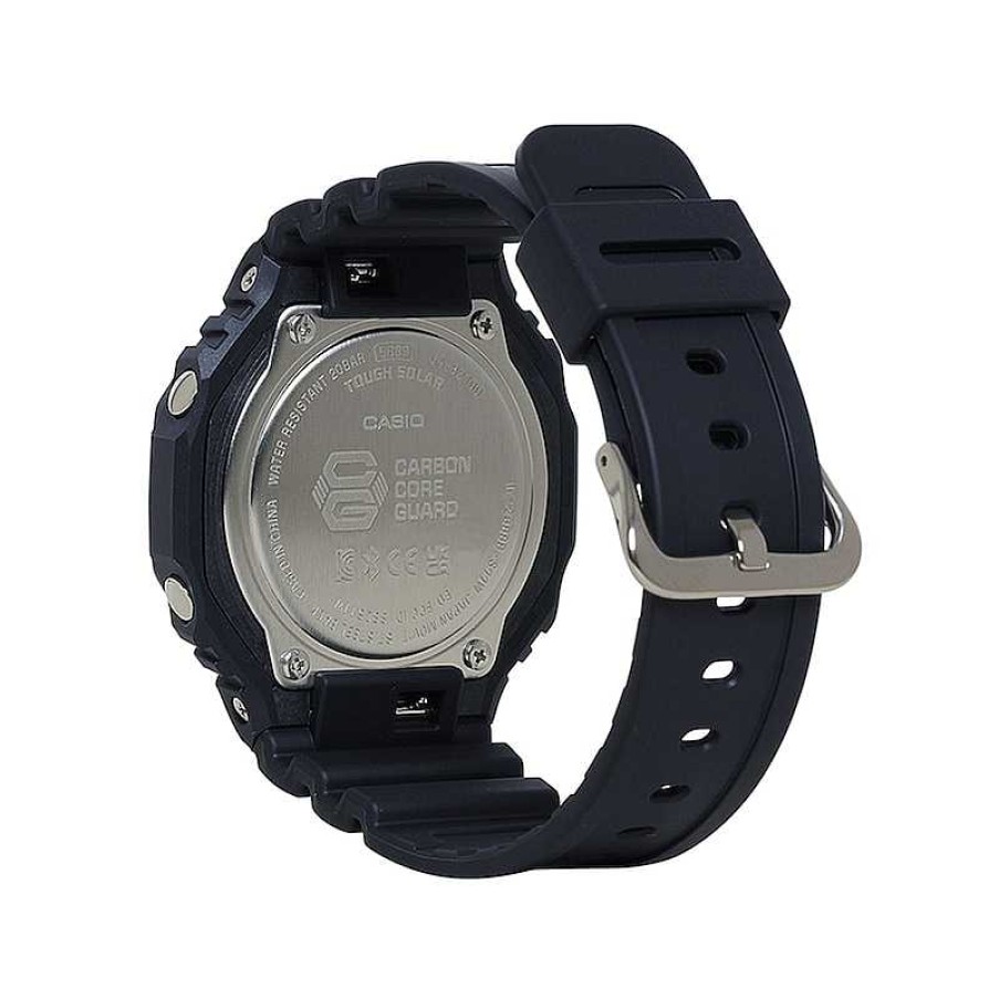 Casio G-Shock Men'S Casio G-Shock Classic Solar Powered Black Resin Strap Watch With Black Dial (Model: Gab2100-1A) Watches