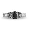 Zales Enchanted Disney Villains Evil Queen 1-1/2 Ct. T.W. Black And White Diamond Engagement Ring In 14K White Gold Rings