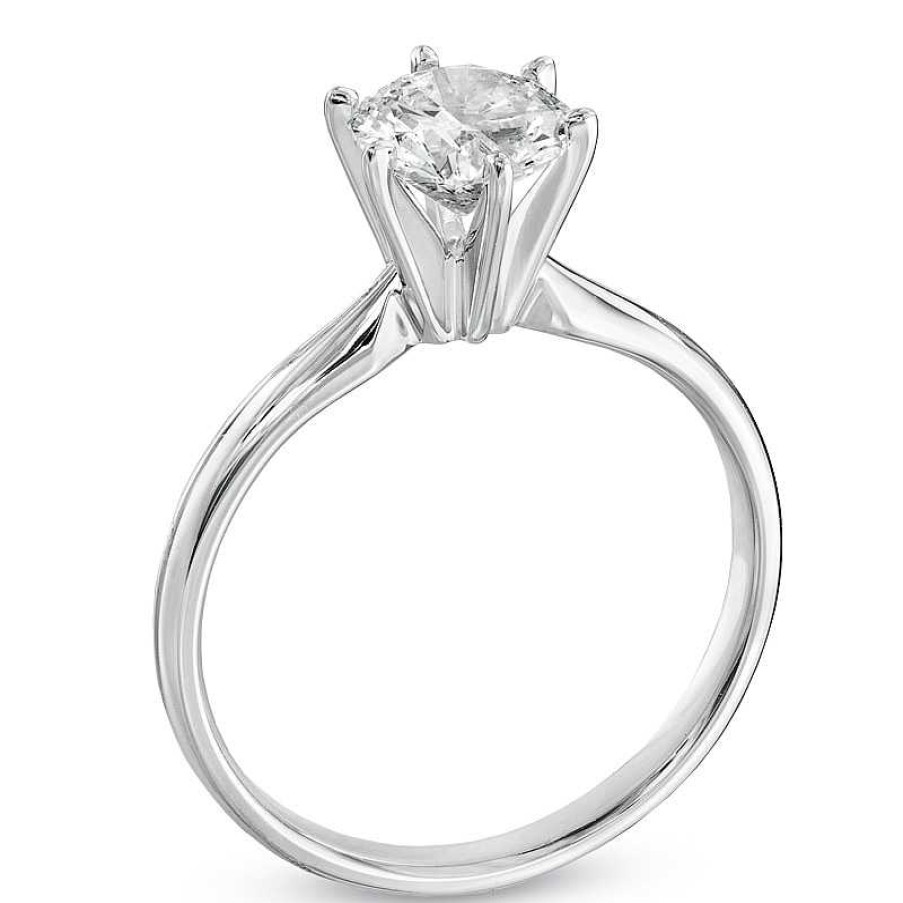 Zales 1 Ct. Certified Diamond Solitaire Engagement Ring In 14K White Gold (I/I2) Rings