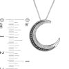 Zales 1/20 Ct. T.W. Enhanced Black And White Diamond Crescent Moon Pendant In Sterling Silver And Black Rhodium Necklaces