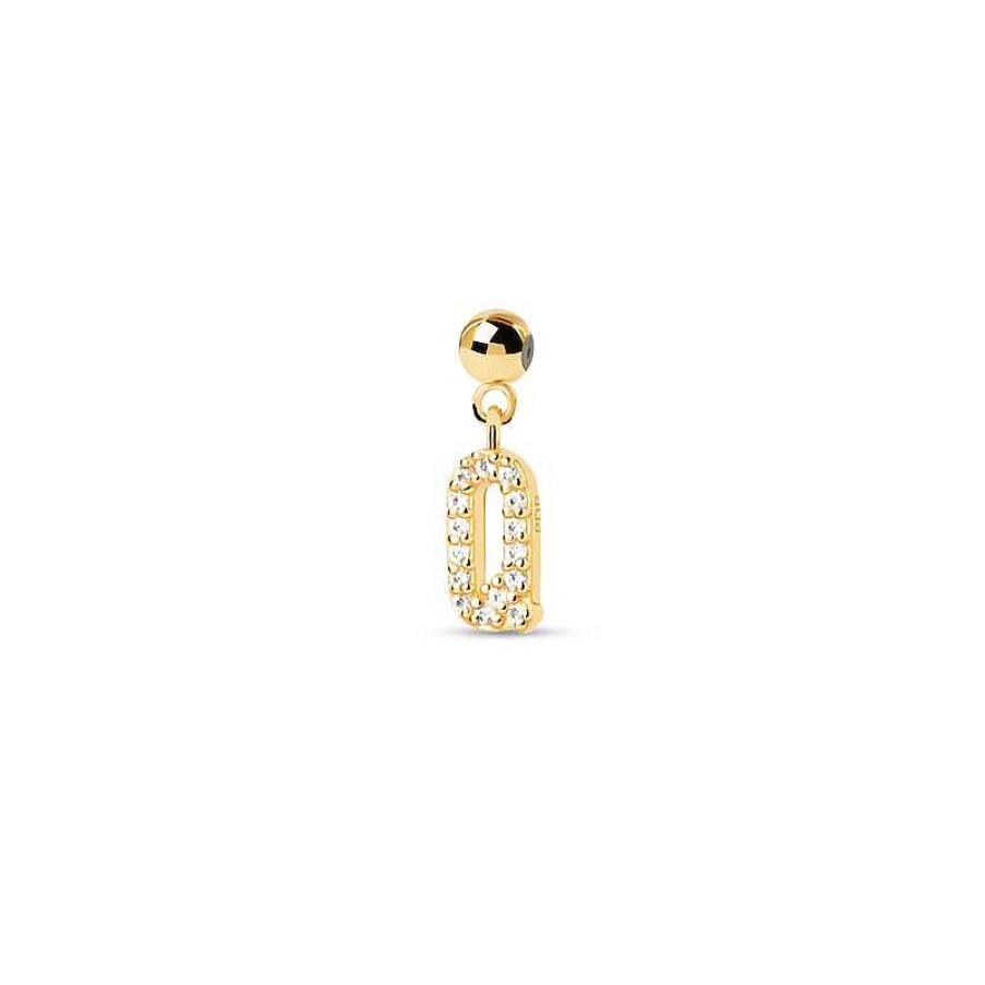 Zales Pdpaola At Zales Cubic Zirconia Letter "Q" Initial Bead Charm In Sterling Silver With 18K Gold Plate Necklaces