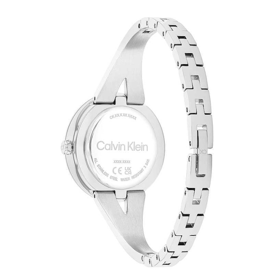 Calvin Klein Ladies' Calvin Klein Tapered Bangle Watch With Black Dial (Model: 25100026) Watches