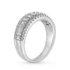 Zales 1/2 Ct. T.W. Baguette-Cut And Round Diamond Triple Row Band In 14K White Gold Rings