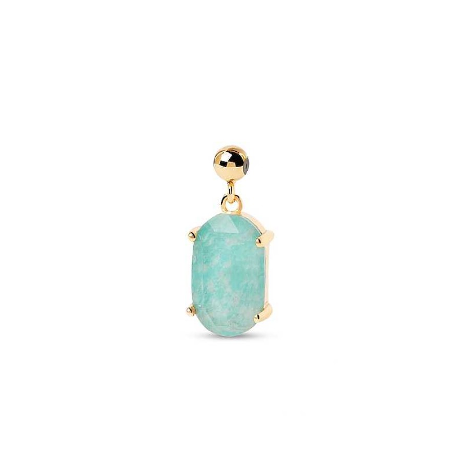 Zales Pdpaola At Zales Oval Amazonite Serenity Bead Charm In Sterling Silver With 18K Gold Plate Necklaces