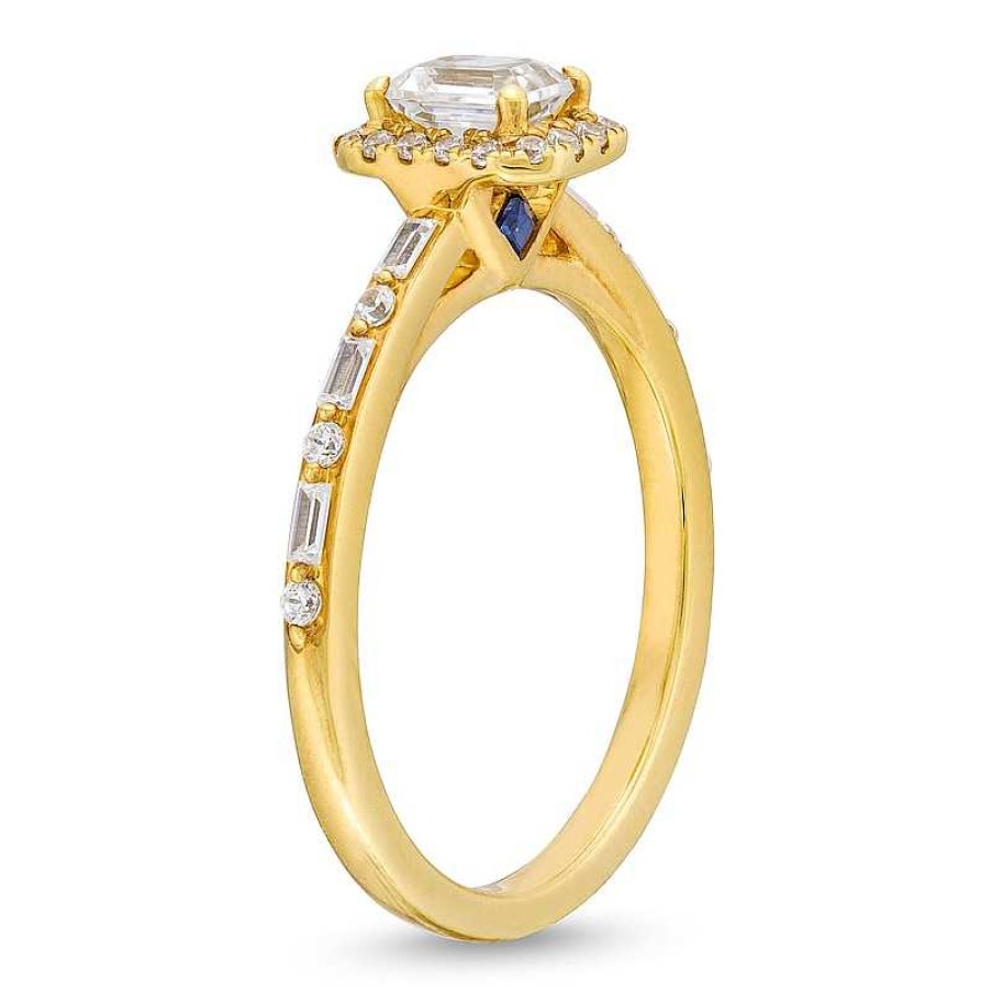 Zales Vera Wang Love Collection 3/4 Ct. T.W. Emerald-Cut Diamond Frame Art Deco Engagement Ring In 14K Gold (I/Si2) Rings