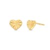 Zales Diamond-Cut Heart Stud Earrings In Hollow 14K Gold Earrings