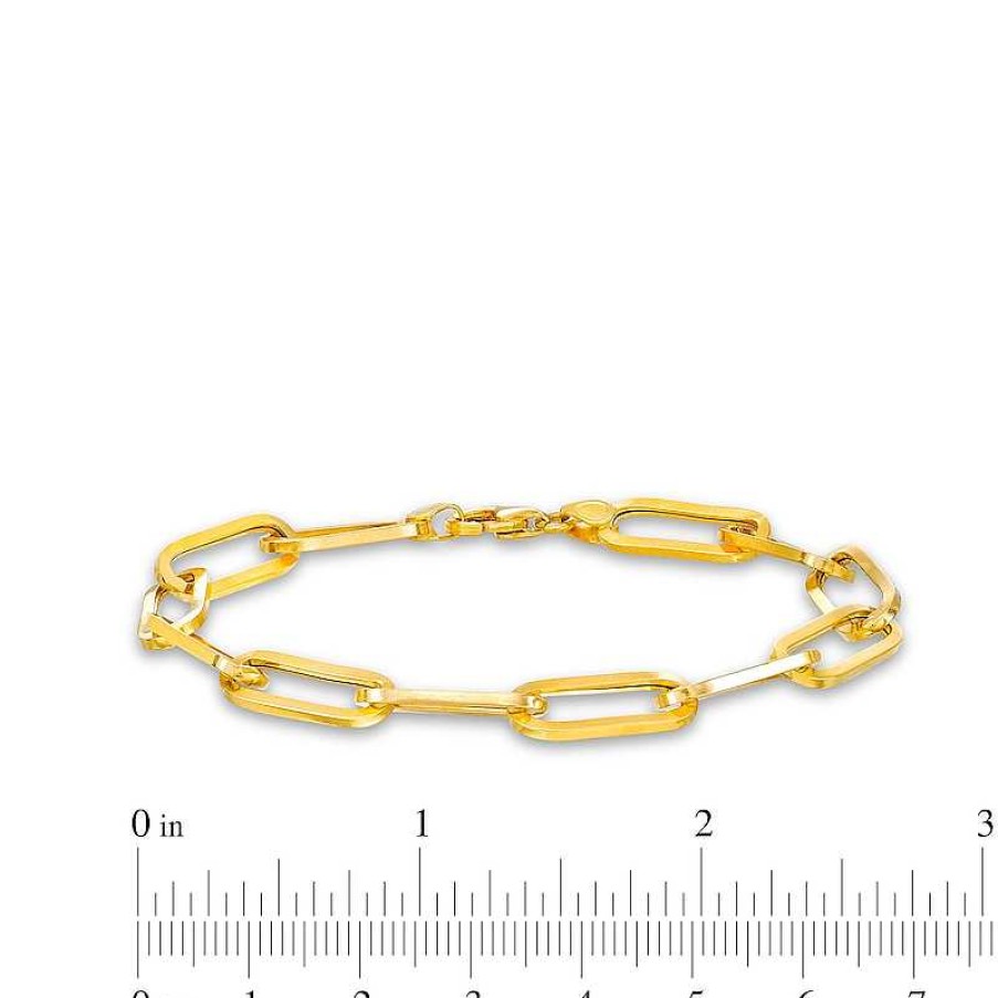 Zales Italian Gold 7.5Mm Cheval Chain Bracelet In Hollow 14K Gold - 7.5" Bracelets