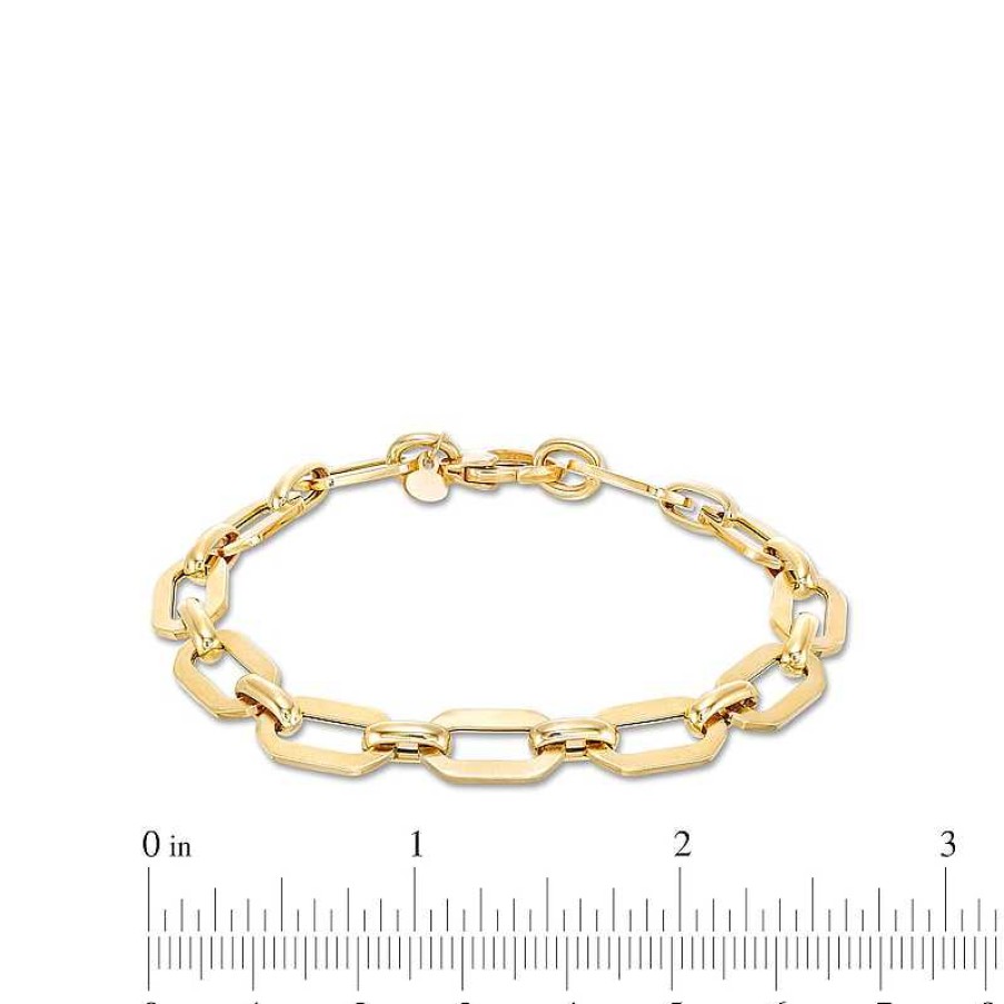 Zales Italian Gold 15.0Mm Cheval Link Chain Bracelet In Hollow 14K Gold - 7.5" Bracelets