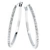 Zales Diamond Fascination Large Round Hoop Earrings In 14K White Gold Earrings