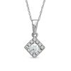 Zales 1/4 Ct. T.W. Diamond Square Frame Pendant In 10K White Gold Necklaces