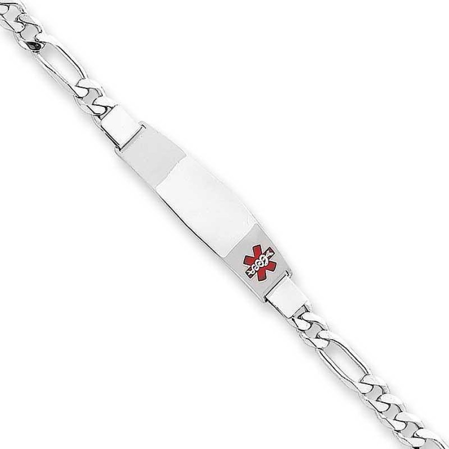 Zales 7.0Mm Medical Alert Notification Id Bracelet In Sterling Silver (6 Lines) Bracelets