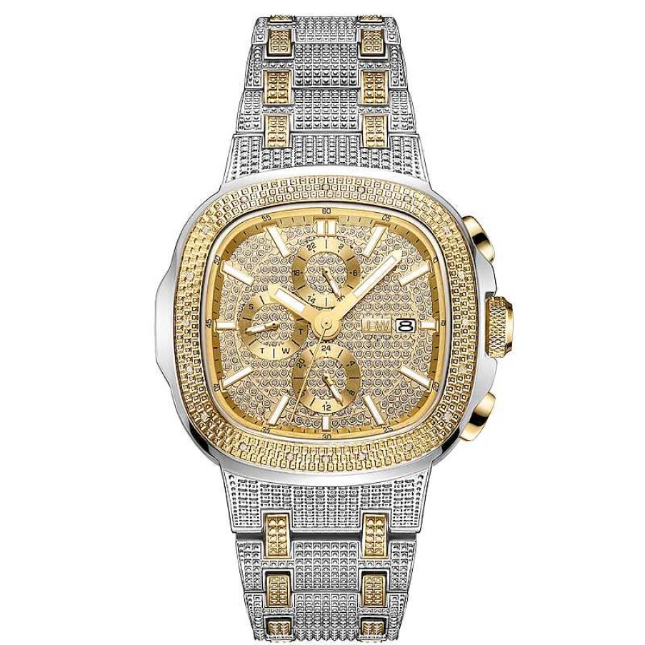 JBW Men'S Jbw Heist 1/5 Ct. T.W. Diamond Chronograph 18K Gold Plate Two-Tone Watch With Square Dial (Model: J6380B) Watches