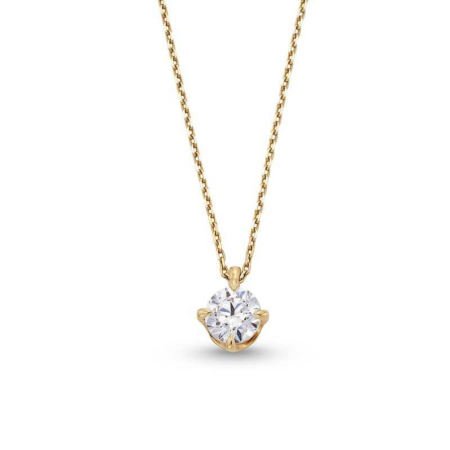 Zales 1 Ct. Certified Lab-Created Diamond Solitaire Pendant In 14K Gold (F/Si2) - 19" Necklaces