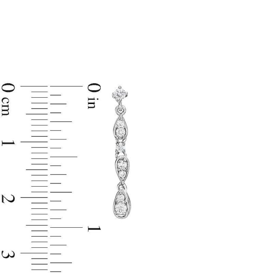 Zales 1/2 Ct. T.W. Lab-Created Diamond Y-Necklace And Earrings Set In 10K White Gold Earrings