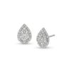 Zales 1/2 Ct. T.W. Pear-Shaped Multi-Diamond Frame Stud Earrings In Sterling Silver Earrings