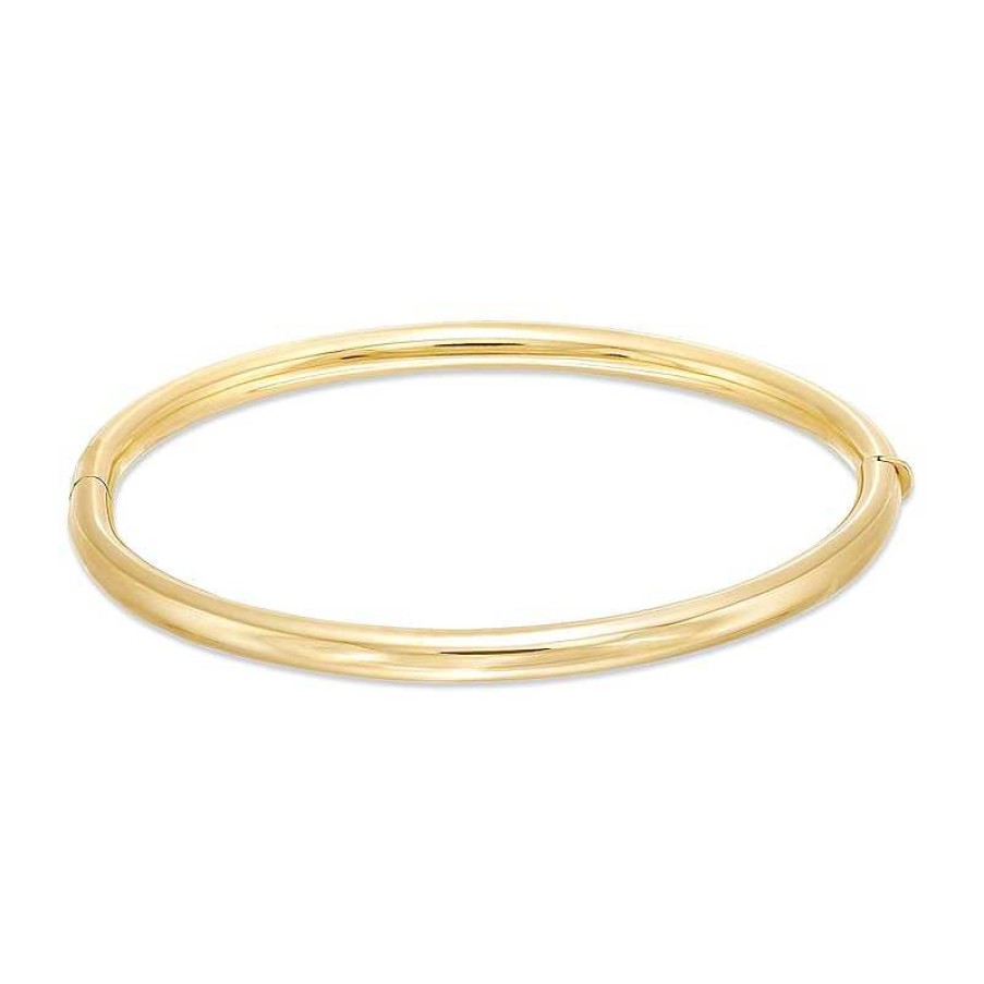 Zales Hollow 3.0Mm Tube Bangle Bracelet In 14K Gold - 7.25" Bracelets