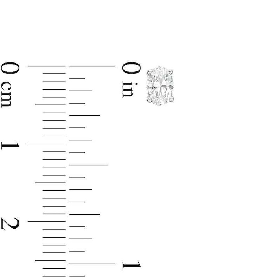 Zales 1/2 Ct. T.W. Certified Oval Lab-Created Diamond Solitaire Stud Earrings In 14K White Gold (F/Si2) Earrings