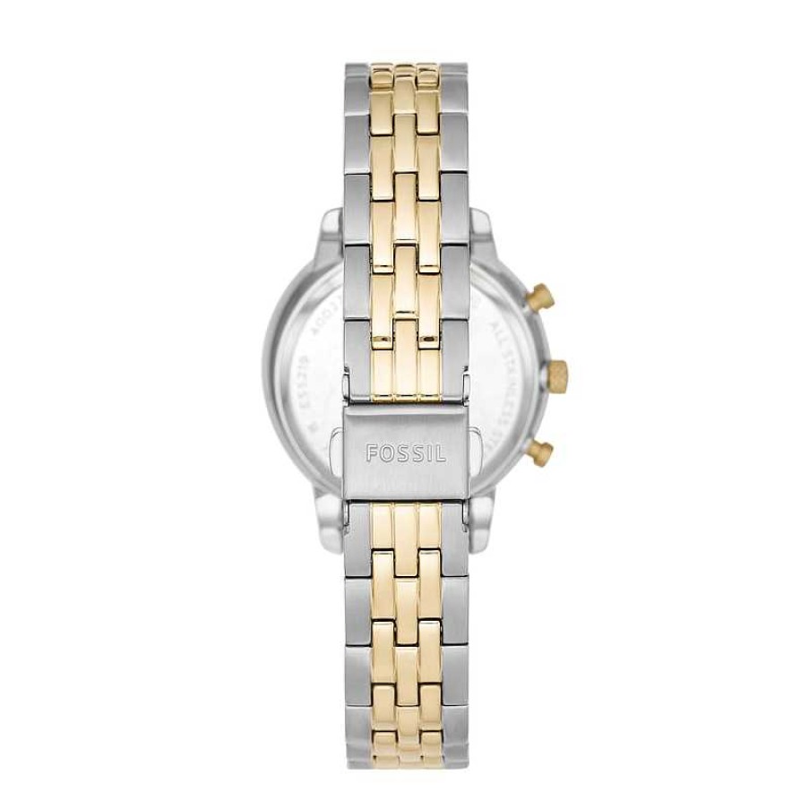 Fossil Ladies' Fossil Neutra Crystal Accent Two-Tone Chronograph Watch With Mother-Of-Pearl Dial (Model: Es5216) Watches