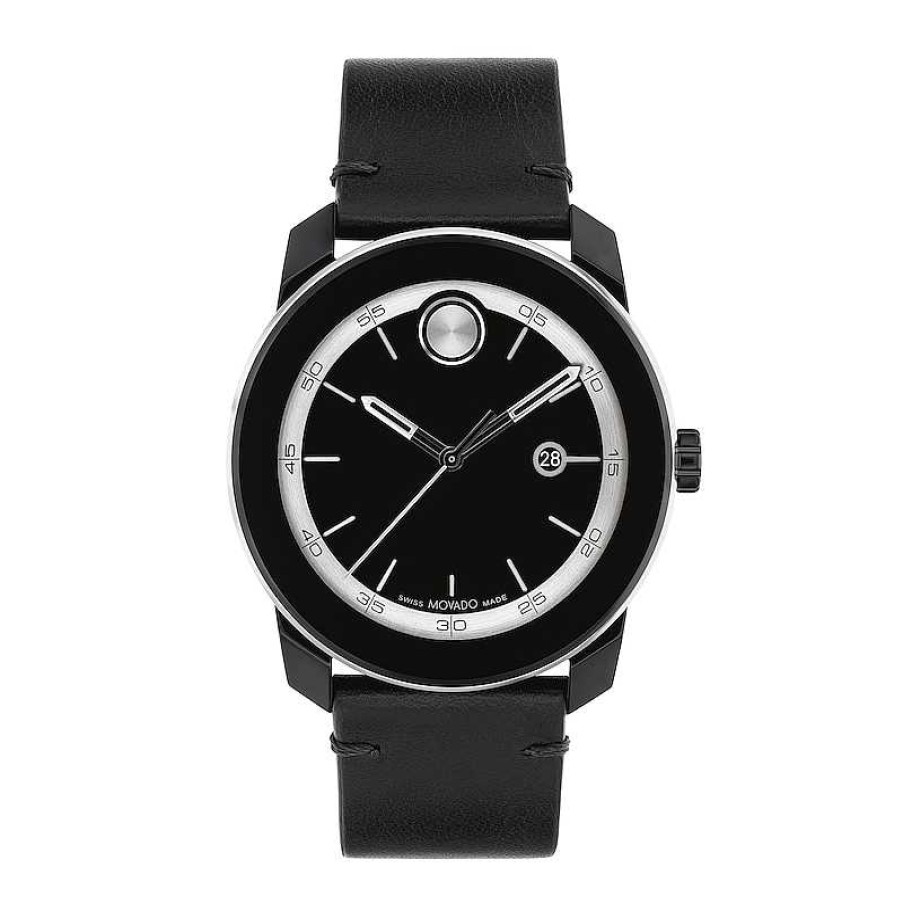 Movado Men'S Movado Bold® Tr90 Black Strap Watch With Silver-Tone Dial And Date Window (Model: 3601154) Watches