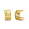 Zales Oro Diamante 10.0Mm Diamond-Cut J-Hoop Earrings In 14K Gold Earrings