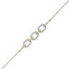 Zales 1/8 Ct. T.W. Diamond Triple Oval Link Bracelet In 10K Gold - 7.25" Bracelets