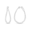 Zales 1/2 Ct. T.W. Diamond Twist Inside-Out Hoop Earrings In 10K White Gold Earrings