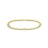 Zales 10K Two-Tone Gold Diamond-Cut Double Rope Heart Anklet - 9.5" Bracelets