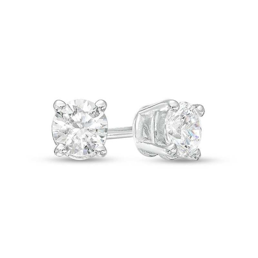 Zales 1/3 Ct. T.W. Certified Lab-Created Diamond Solitaire Stud Earrings In 10K White Gold (I/Si2) Earrings