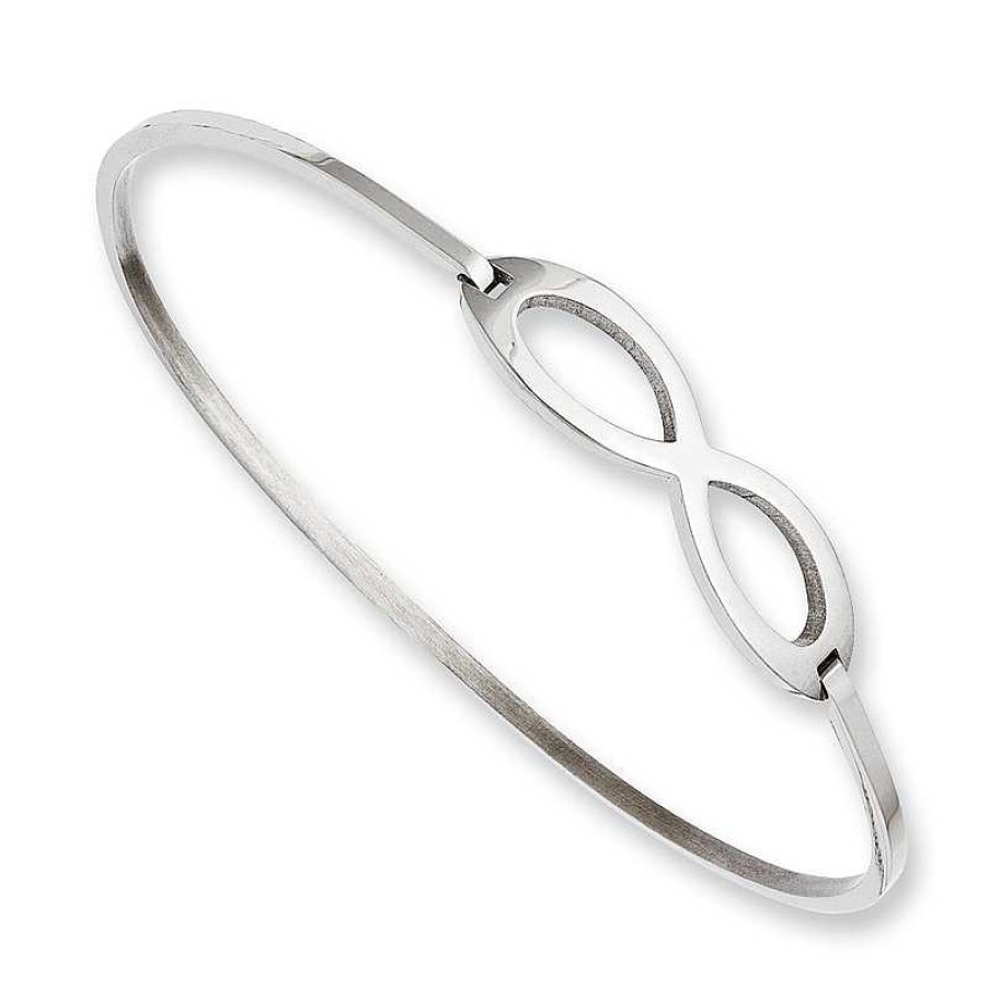 Zales Slip-On Infinity Bangle In Stainless Steel - 8.0" Bracelets