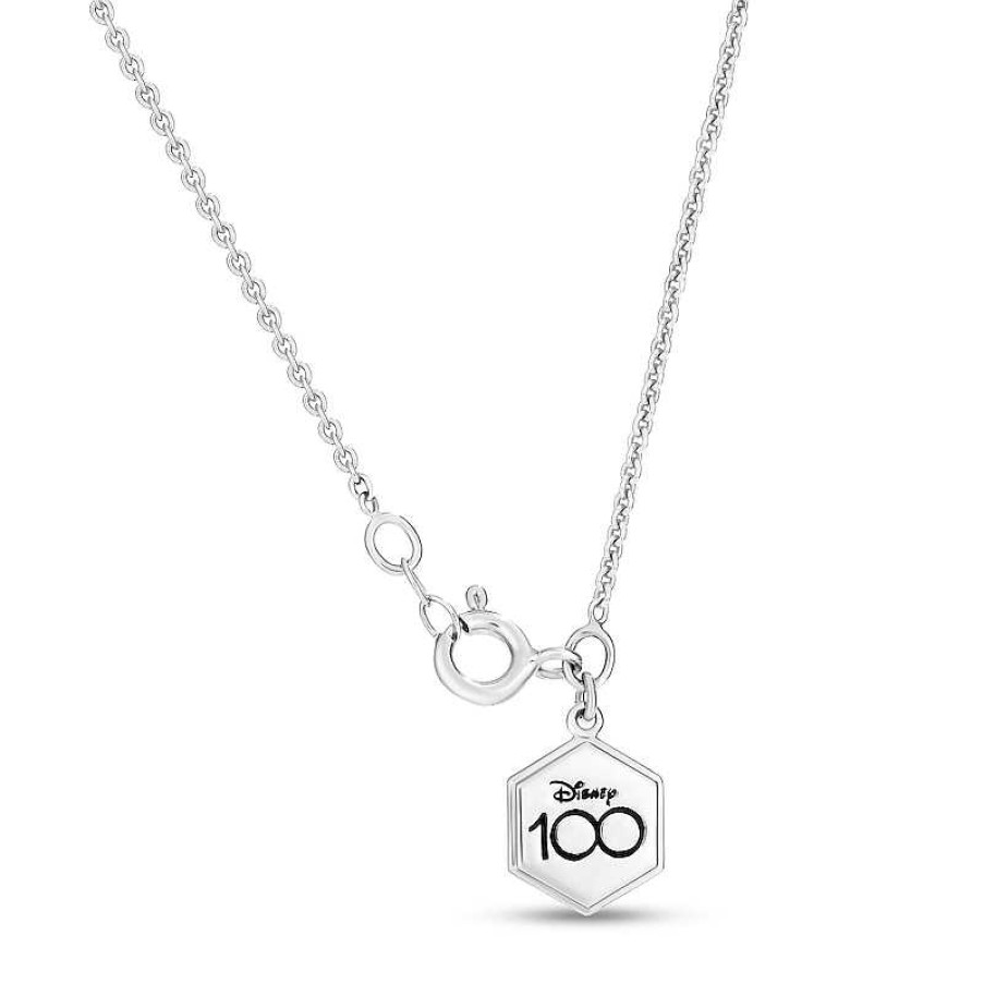 Zales Collector'S Edition Enchanted Disney 100Th Anniversary 1/6 Ct. T.W. Diamond Script Necklace In Sterling Silver Necklaces