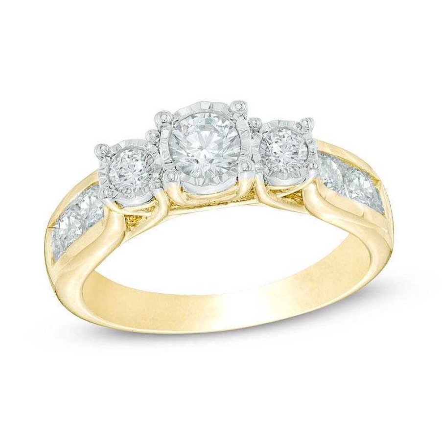 Zales 1 Ct. T.W. Diamond Past Present Future® Miracle Engagement Ring In 10K Gold Rings