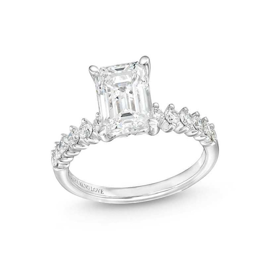 Zales True Lab-Created Diamonds By Vera Wang Love 2-1/3 Ct. T.W. Emerald-Cut Engagement Ring In 14K White Gold (F/Vs2) Rings