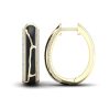 Zales 1/4 Ct. T.W. Diamond Edge Black Kintsugi-Style Hoop Earrings In 10K Gold With Ceramic Earrings