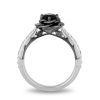 Zales Enchanted Disney Villains Maleficent 1 Ct. T.W. Black And White Diamond Rose Engagement Ring In 14K White Gold Rings