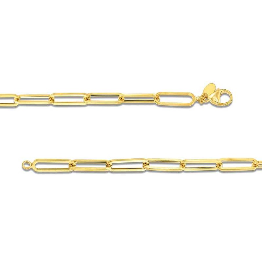 Zales 5.6Mm Paper Clip Chain Necklace In Hollow 14K Gold - 20" Necklaces