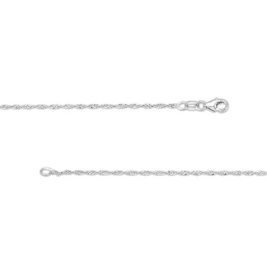 Zales 1.25Mm Singapore Chain Necklace In Solid 14K White Gold - 20" Necklaces