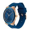 Movado Men'S Movado Bold® Fusion Rose-Tone Ip Blue Strap Watch With Blue Dial And Date Window (Model: 3601140) Watches