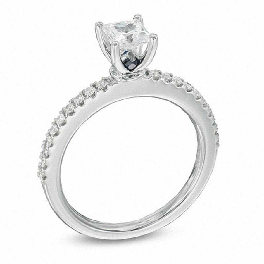 Zales Vera Wang Love Collection 5/8 Ct. T.W. Princess-Cut Diamond Engagement Ring In 14K White Gold Rings