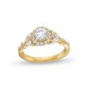 Zales 1-1/4 Ct. T.W. Diamond Frame Leaf-Sides Twist Shank Engagement Ring In 14K Gold Rings