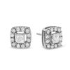 Zales 1 Ct. T.W. Princess-Cut Diamond Open Frame Stud Earrings In 10K White Gold Earrings